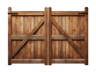 Wooden Farm Ranch Gate Isolated on Transparent Background
