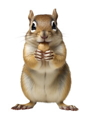 Obraz premium Chipmunk Eating Peanut Isolated on Transparent Background 