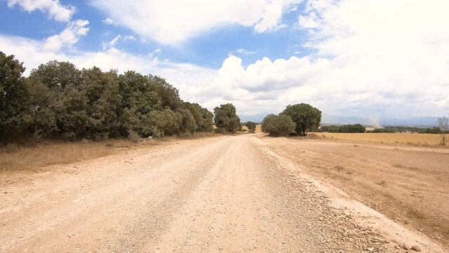 Camino Catalan de Santiago - Ca&ntilde;ada Real de Pertusa gravel road, province of Huesca, Aragon, Spain