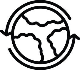 Global ecology icon outline vector. Esg society responsible. Data economy
