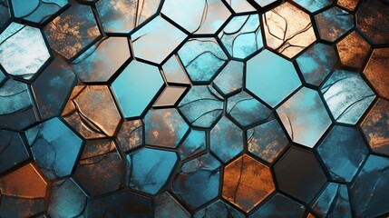 A dynamic high-detail abstract background with geometric shapes  - Generative AI