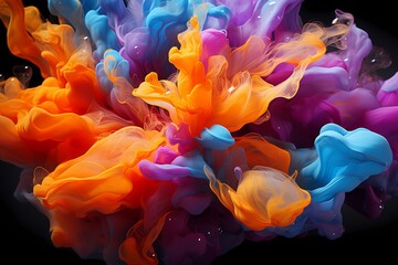 Prismatic liquid cascades in a symphony of colors, creating an abstract masterpiece for your screen