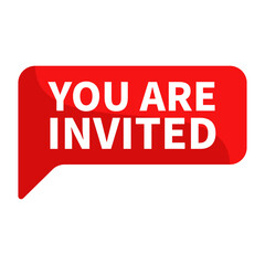 You Are Invited Red Rectangle Shape For Invitation Sign Announcement Promotion Information Business Marketing Social Media
