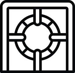 Fine run play icon outline vector. Adult canine track. Fine run play