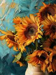 AI-Generated Modern Remake of Van Gogh's Sunflowers