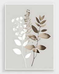 minimalist white and taupe flora