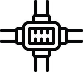 Obraz premium Hiking head lamp icon outline vector. Camping adventure. Winter adrenaline