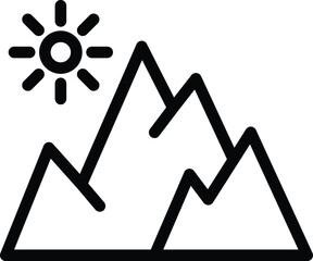 Extreme tourism mountains icon outline vector. Adventure trail. Hill training