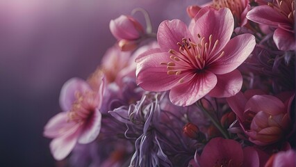 Beautiful colorful purple flowers background