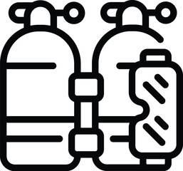 Oxygen balloons icon outline vector. Climbing mountains. Winter tourist