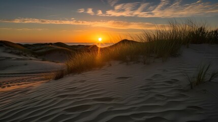 Sunset at the dune beach,