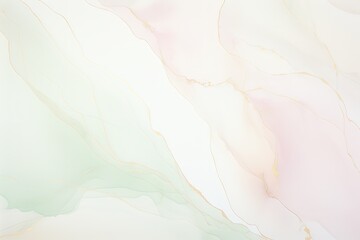 abstract floral waves green blue pink gold colors painting wallpaper 