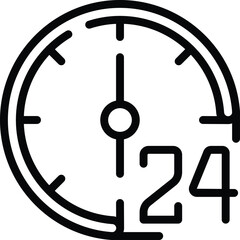 24 hour working hypermarket icon outline vector. Family market. Interior sack