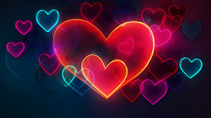 Vibrant Valentine's Day background with red hearts