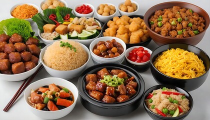 Assorted Chinese food
