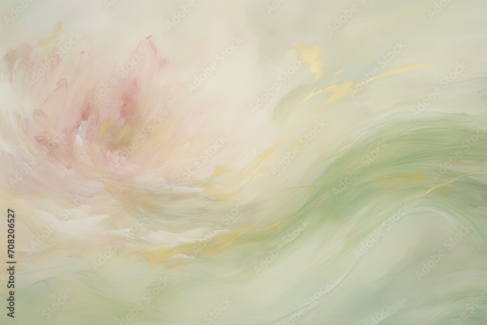 Aufkleber vibrant green and soft pink swirls, creating a dynamic and harmonious composition that draws the viewer into a world of captivating movement and color