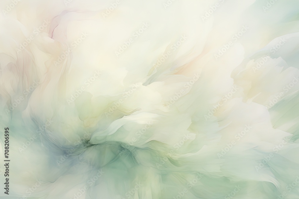 Poster blend of green and white substances swirling together in motion, creating a dreamlike and ethereal a