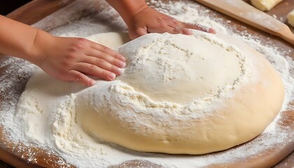 Pizza Dough on Flour
