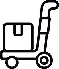 Parcel cart outlet icon outline vector. Adult shelf. Retail fashion mall