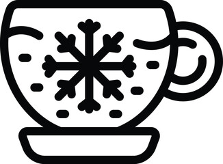 Frozen drink cup icon outline vector. Glass cream. Bar beverage