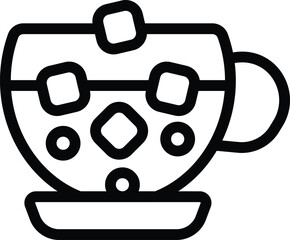 Obraz premium Iced cold drink icon outline vector. Americano coffee. Coco dark dairy