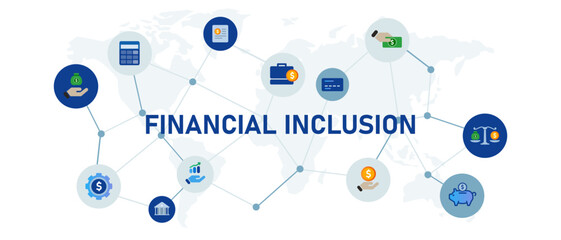 financial inclusion business economy with money cash and credit card finance