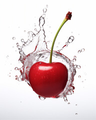 cherries falling into water