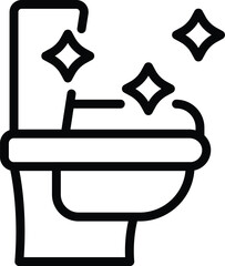 New clean toilet icon outline vector. Bath brush. Broom residence