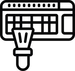 Clean air conditioner icon outline vector. House broom. Residence space