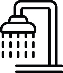 Wash head bathroom icon outline vector. Dark broom house. Slim unclean