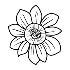 Hand drawn simple flower illustration