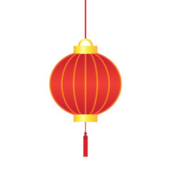 vector graphic illustration of a red and gold lantern for Chinese New Year celebrations