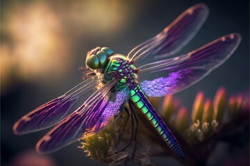 A close up of a dragonfly. 