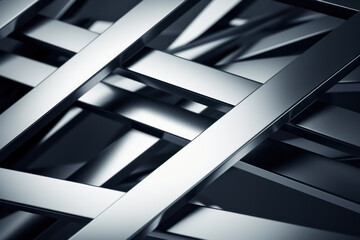 Abstract Geometric Pattern: Light and Dark Metallic Stripes on Shiny Steel Surface