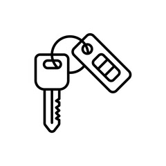Car key outline icons, minimalist vector illustration ,simple transparent graphic element .Isolated on white background