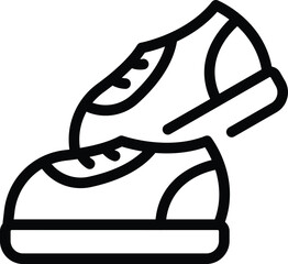 Kid new shoes icon outline vector. Balance well. Character money