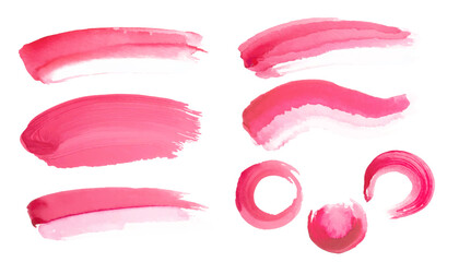 watercolor highlighter line set / collection, vector graphic resources, pink / red