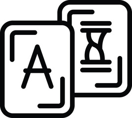 Interpreter cards icon outline vector. Translate app. Casing orator