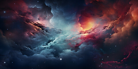 abstract wallpaper of space nebula. Generative AI