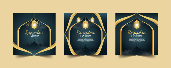 ramadan banner or social media post template for islamic celebration - obrazy, fototapety, plakaty