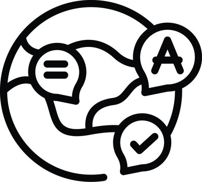 Global interpreter icon outline vector. Application conference. Speak app