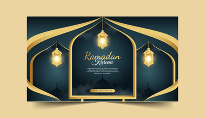 ramadan banner or background template for islamic celebration