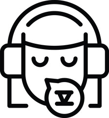 Online interpreter icon outline vector. App conference. Dialect slender