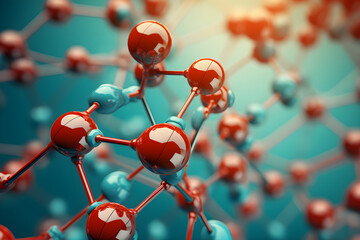 abstract 3d molecule background
