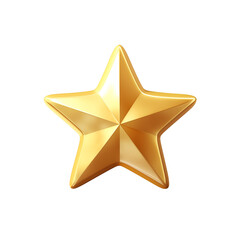 3d icon of a Elegant Gold Star Trophy on Reflective Surface  | Isolated on Transparent & White Background | PNG File with Transparency