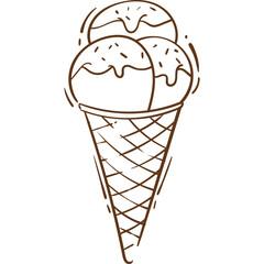 Ice Cream Doodle Line
