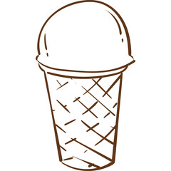 Fototapeta na wymiar Ice Cream Doodle Line