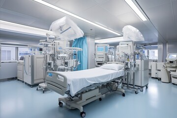 High-Tech Surgical Equipment in Modern Operating Room with Advanced Medical Devices