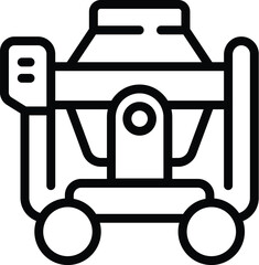 Portable cement mixer icon outline vector. Structure metal tool. Worker mix