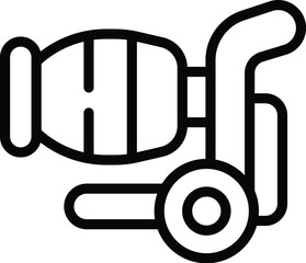 Cart cement mixer icon outline vector. Construction site. Machine mobile
